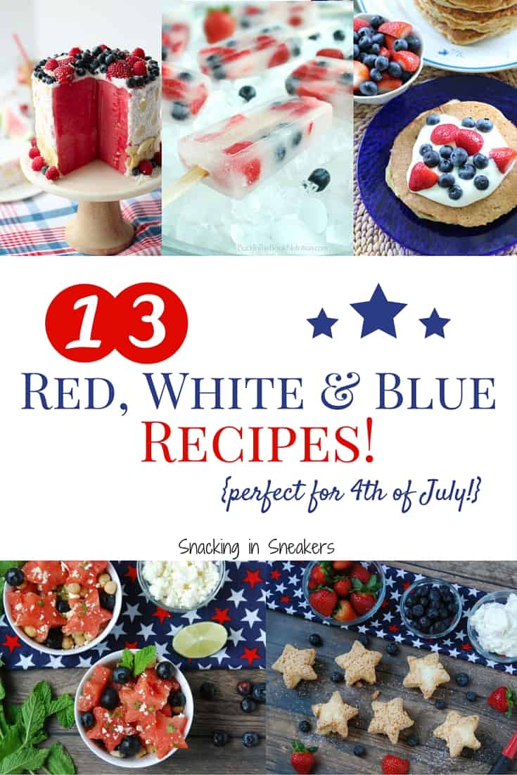 13 Red, White and Blue Recipes! {Perfect for 4th of July} - Snacking in ...