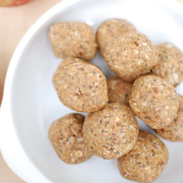 No Bake Apple Peanut Butter Energy Balls - Snacking in Sneakers