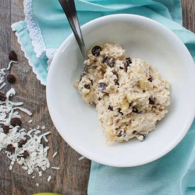 Healthy Cookie Dough Oatmeal with Chocolate Chips and Coconut ...