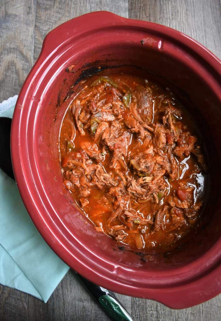 Slow Cooker Cuban Shredded Beef {Ropa Vieja!} - Snacking in Sneakers