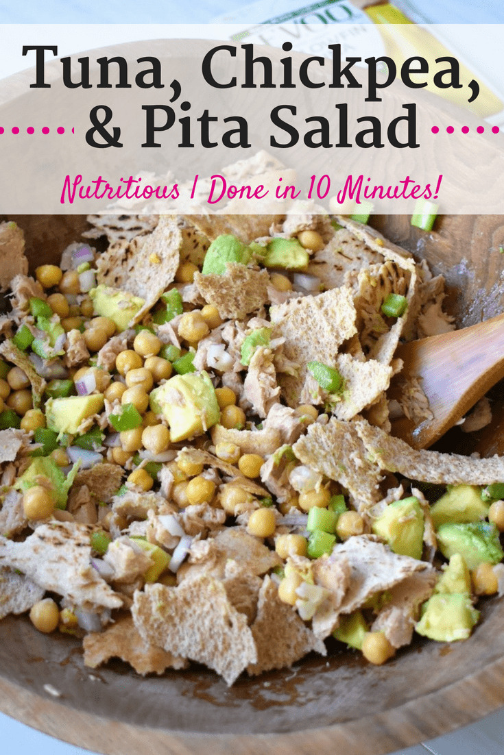 Chickpea Tuna Salad With Avocado And Pita - Snacking In Sneakers