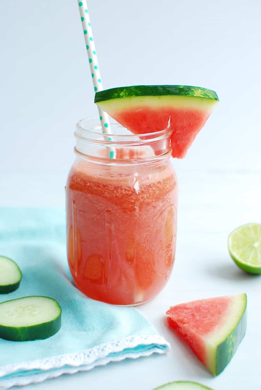 Refreshing Cucumber Watermelon Smoothie - Snacking in Sneakers