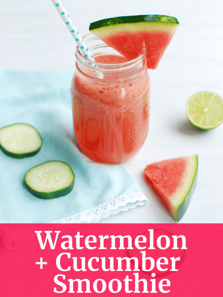 Healthy Watermelon Blueberry Smoothie - Snacking in Sneakers