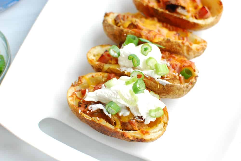 Loaded Air Fryer Potato Skins Snacking In Sneakers