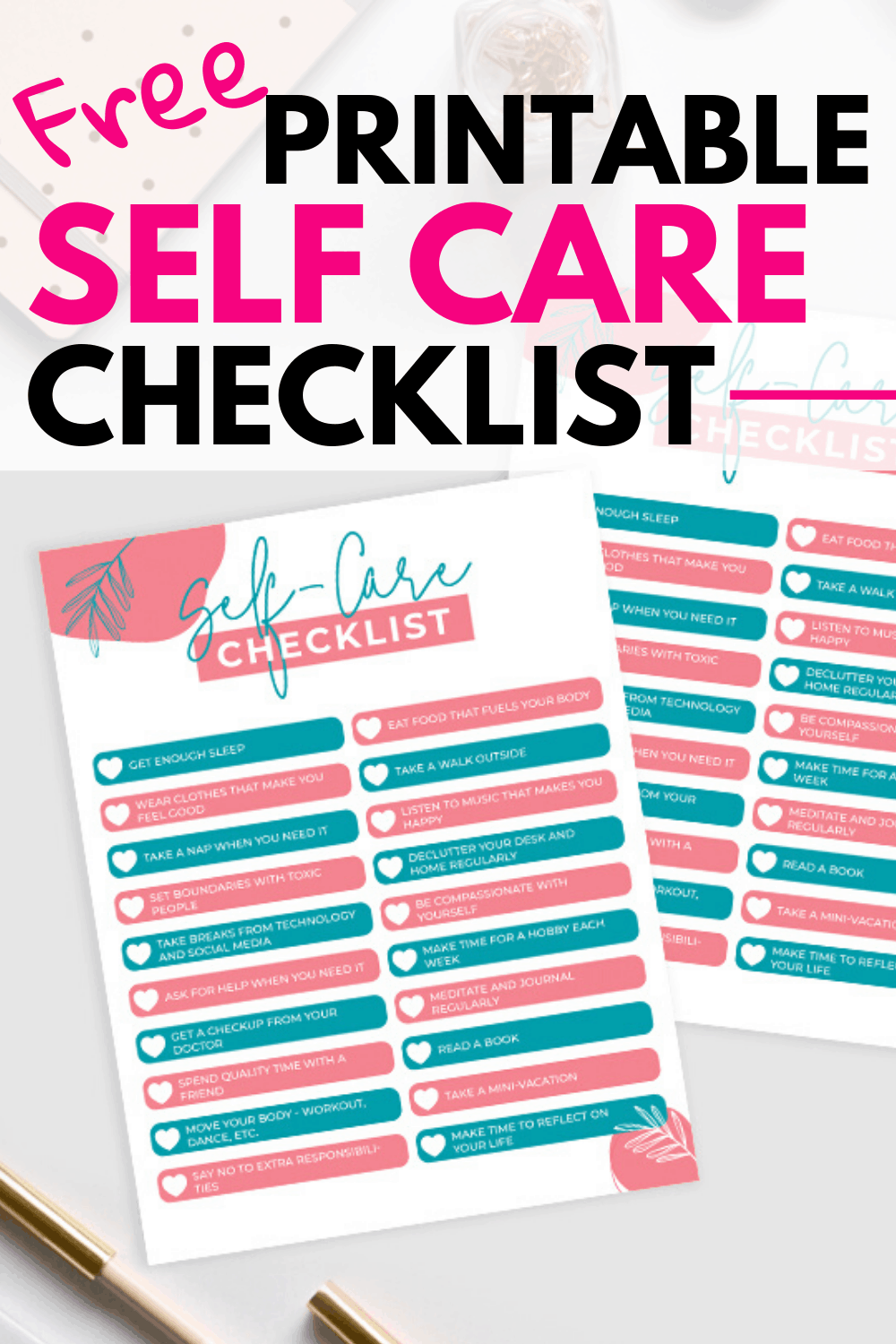 basic needs self care checklist