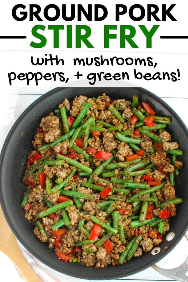 Ground Pork Stir Fry with Mushrooms and Green Beans