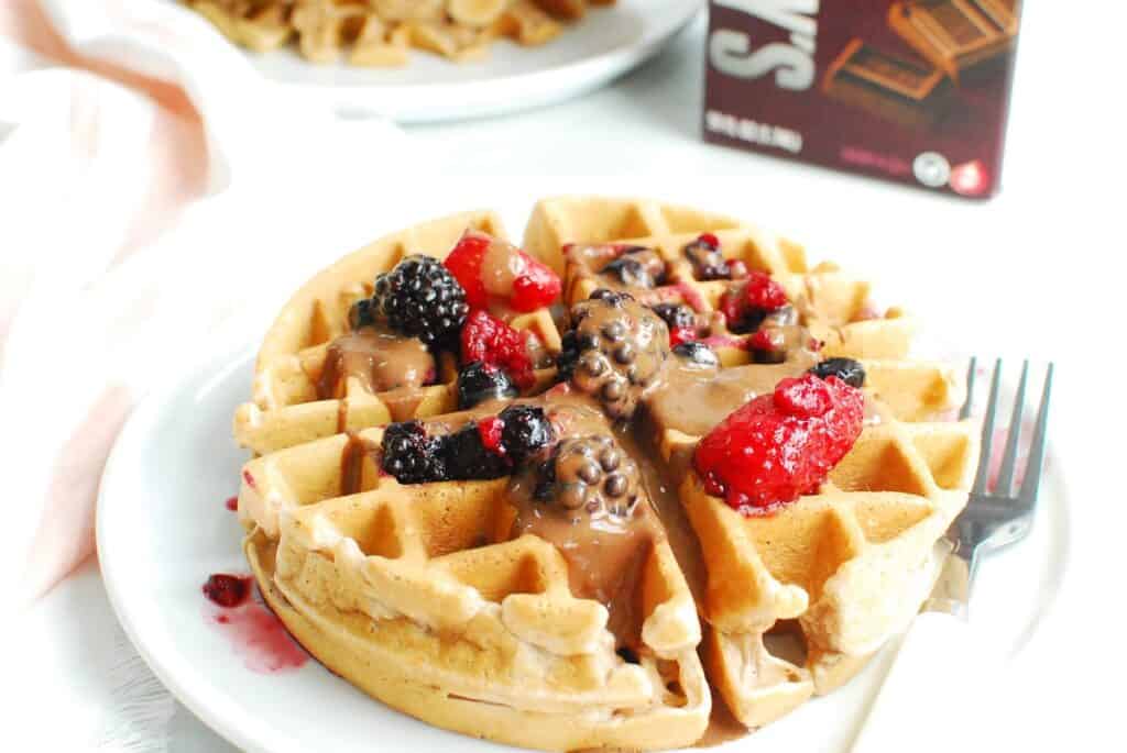 Chocolate Milk Waffles - Snacking in Sneakers