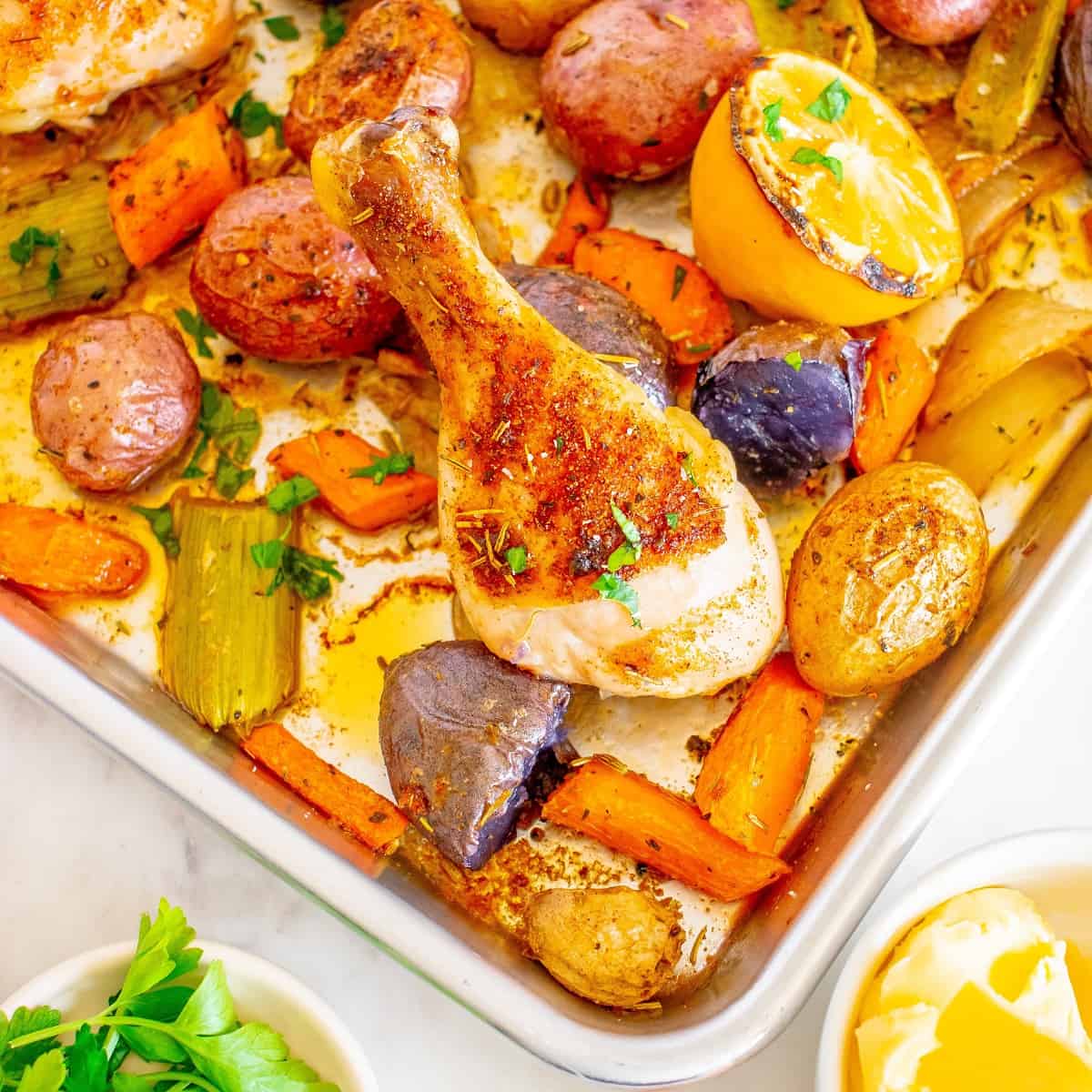 Healthy Chicken Skillet with Cajun Potatoes and Veggies